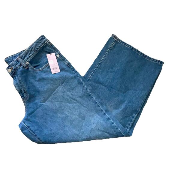 Y2K Baggy Low Rise Denim Jeans 14/R Wide Leg 90s Blue - Picture 7 of 8